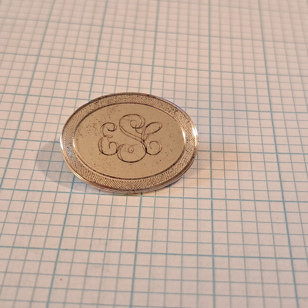 Vintage Lamode ESC ECS Monogram Sterling Silver Pin